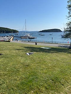 Bar Harbor from the park overlooking the town pier.