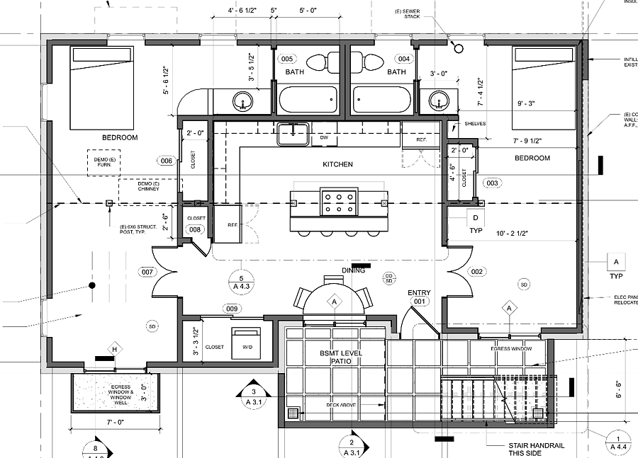 Here's the Final floor plan with 7ft ceilings. Notice the nice separation between bedrooms for children, or visiting friends and family. Sweet!