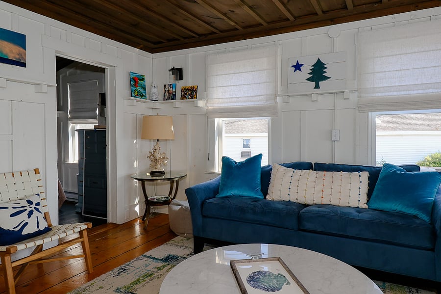 Living room with 1st floor bedroom entrance
