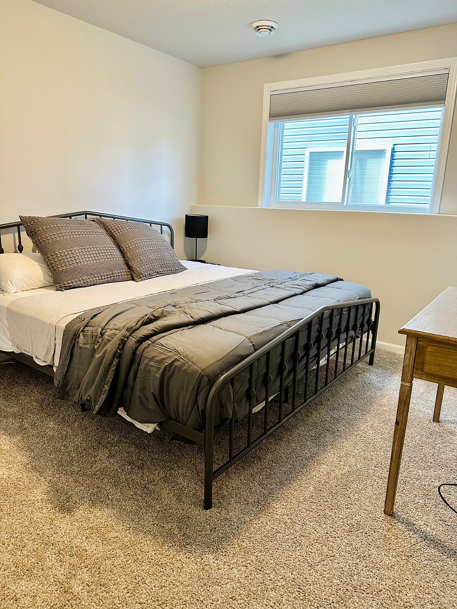 Downstairs bedroom with king bed.