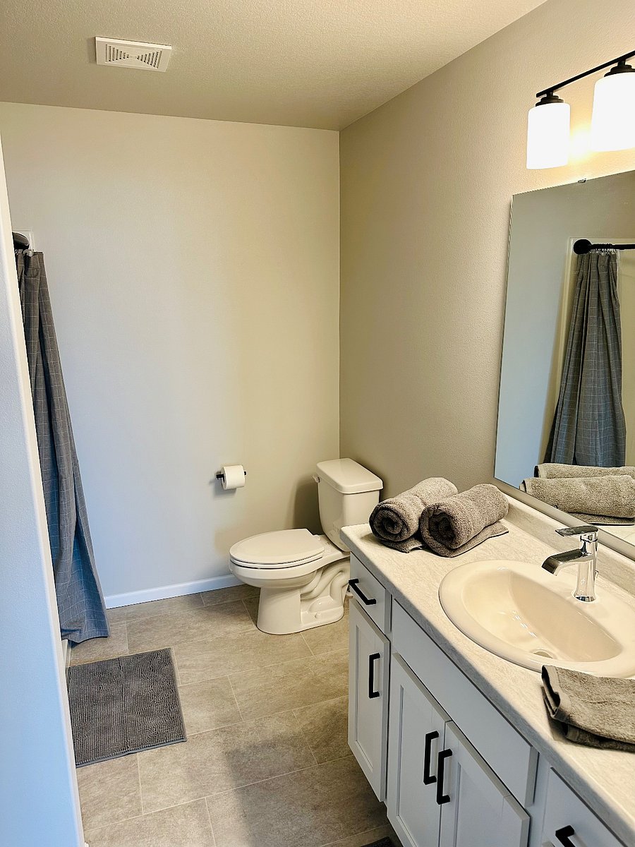Upstairs bathroom with walk in shower