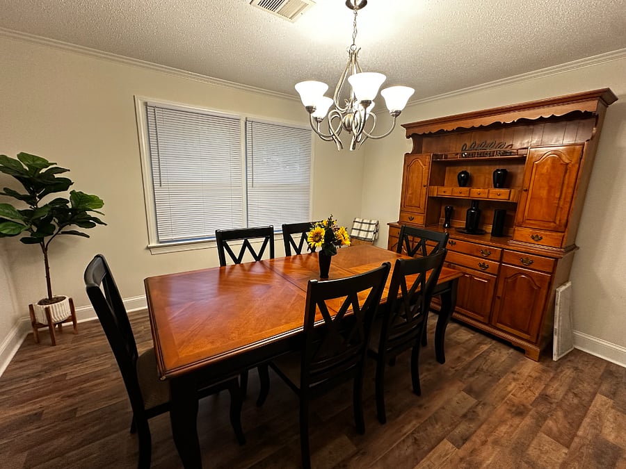 Another view of the formal dining room