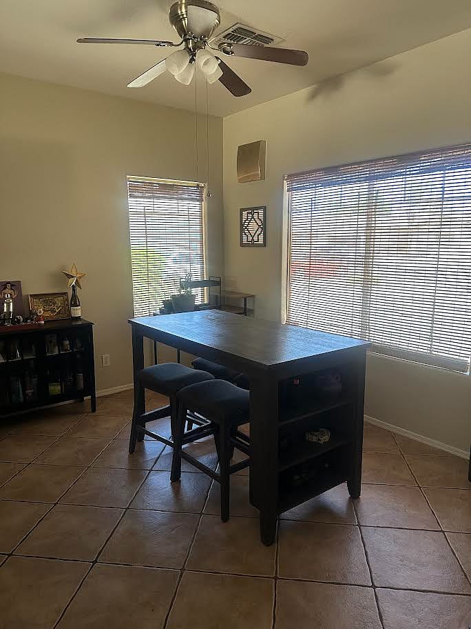 Spacious kitchen with dedicated dining area seating 4.