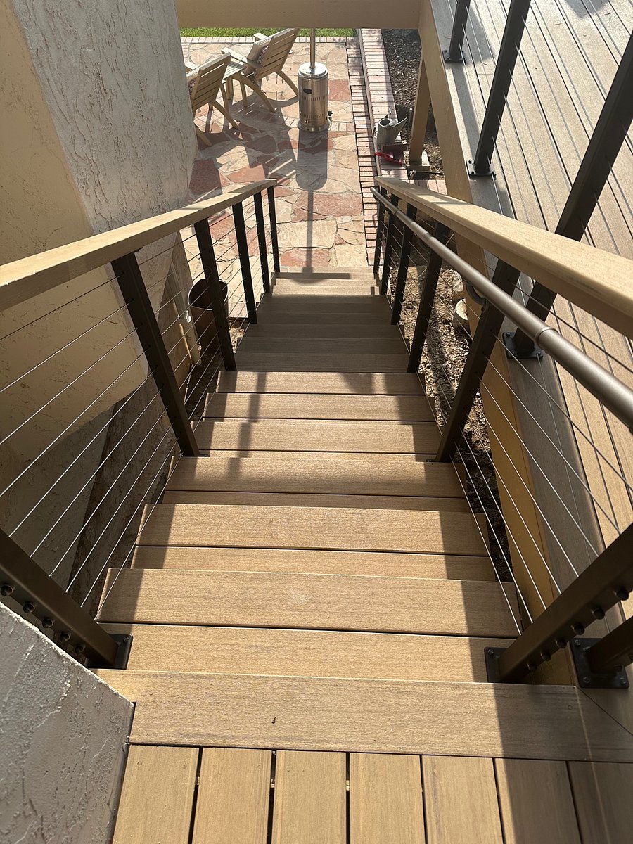 Stairway down to the unit