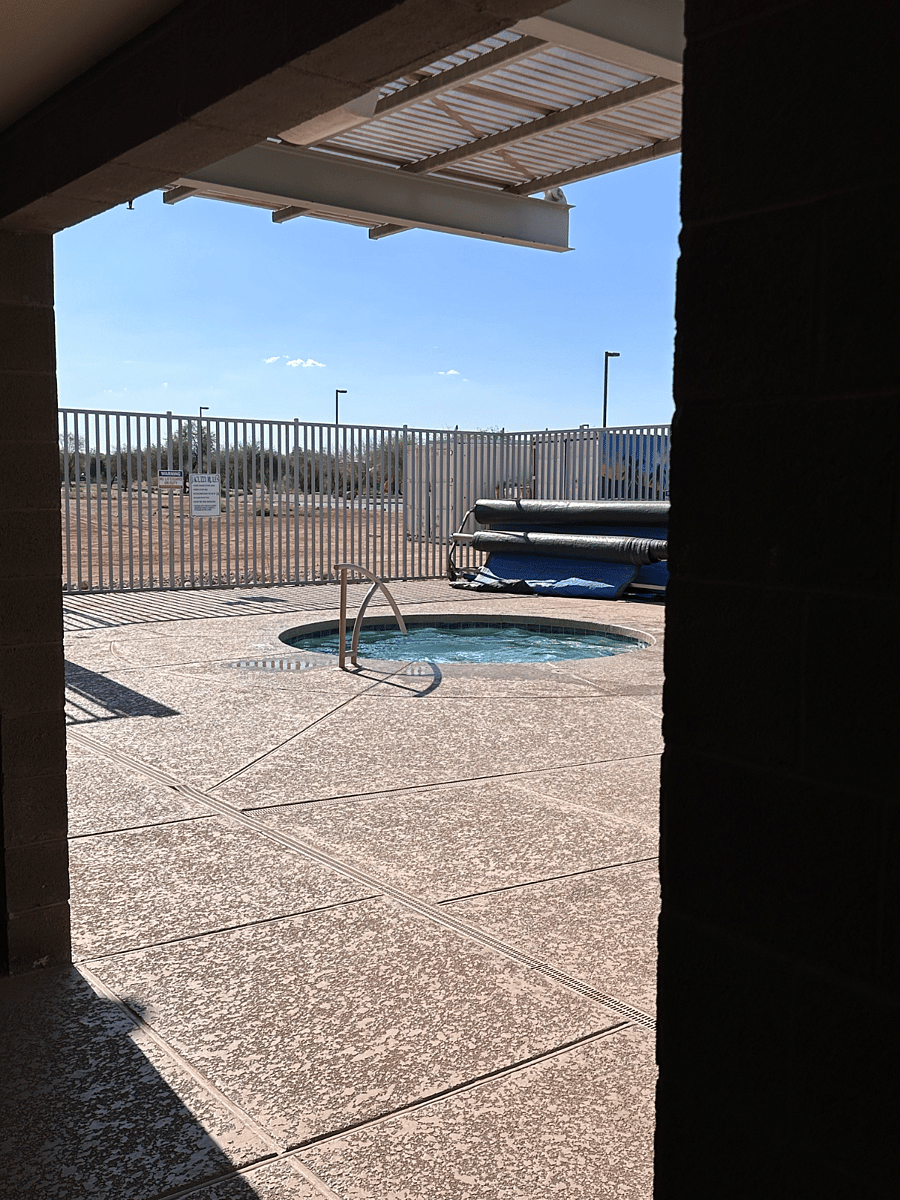 Spa in local community center and pool