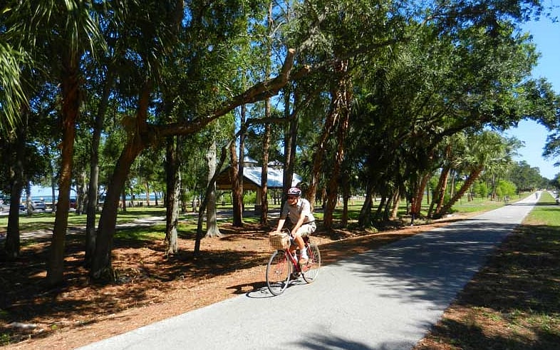 Pinellas Trail is an all purpose trail spanning 47 miles from St Pete to Tarpoon Springs and the trail head is right out your back door!