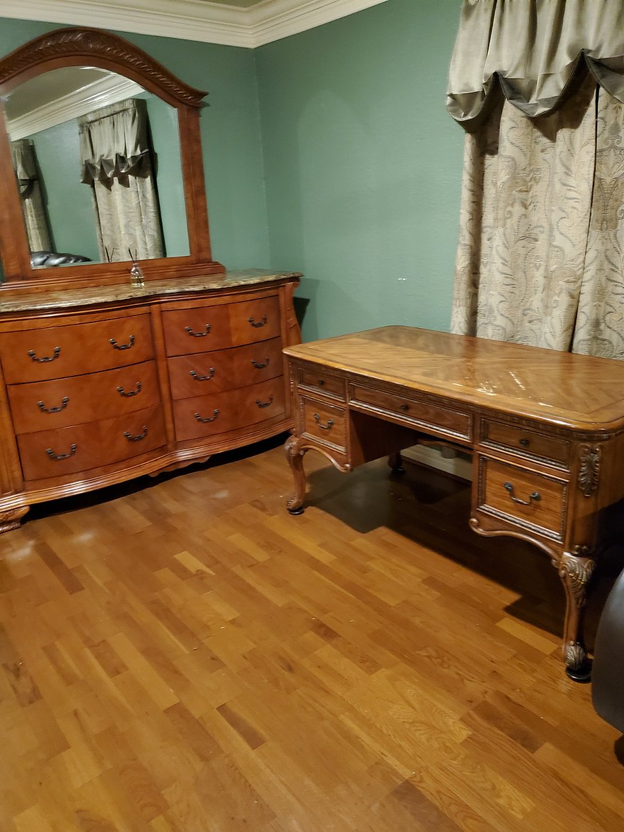 Desk, office chair not in picture