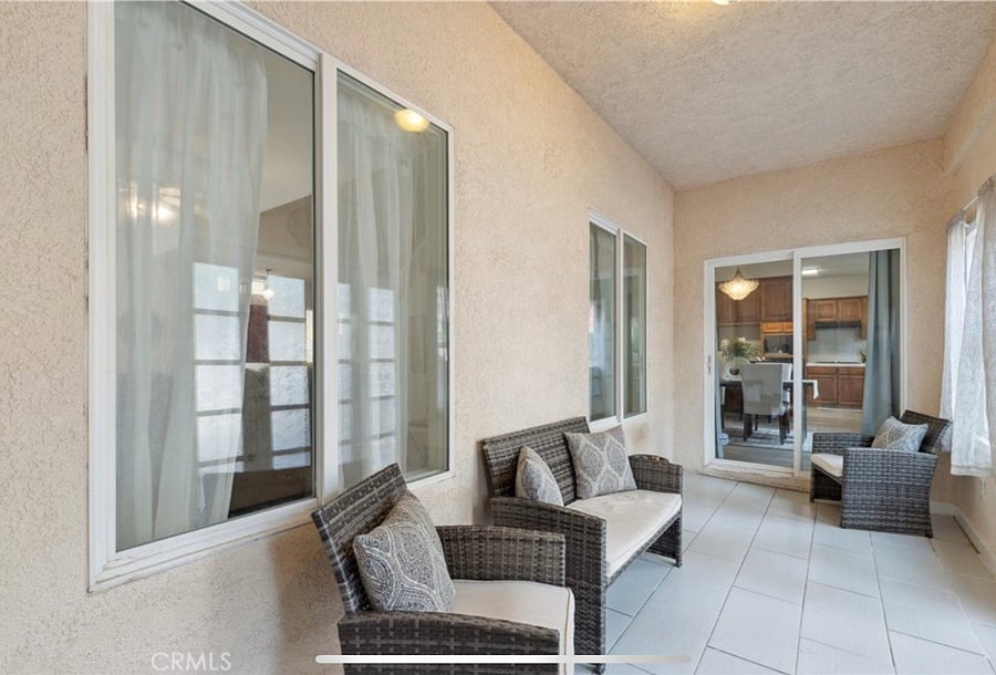 Enclosed patio relax and unwind