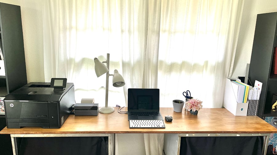 Feel free to use all the office supplies, including the color printer.