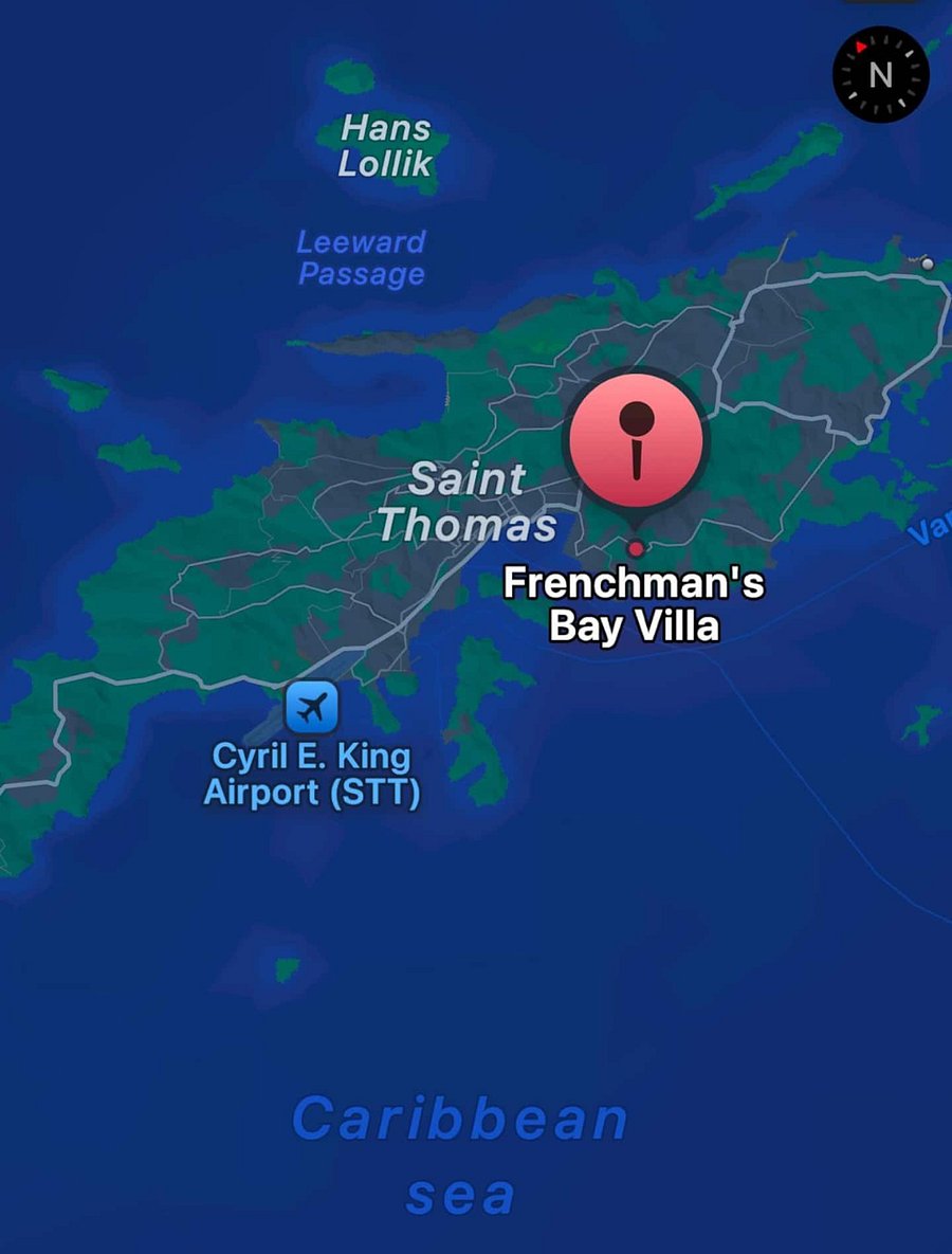Your suite is located under a 15 min ride from STT airport. Please ask about transportation options as the Frenchman's Bay Villa is accessible for a taxi and has plenty of parking for rental vehicles.