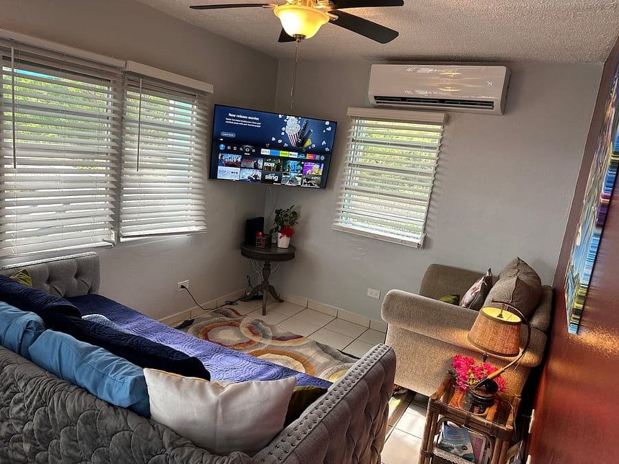 On rainy days or nights groups connect in the living area with games, TV entertainment, or reading materials. Oversized seating with large daybed and trundle are for additional comfort