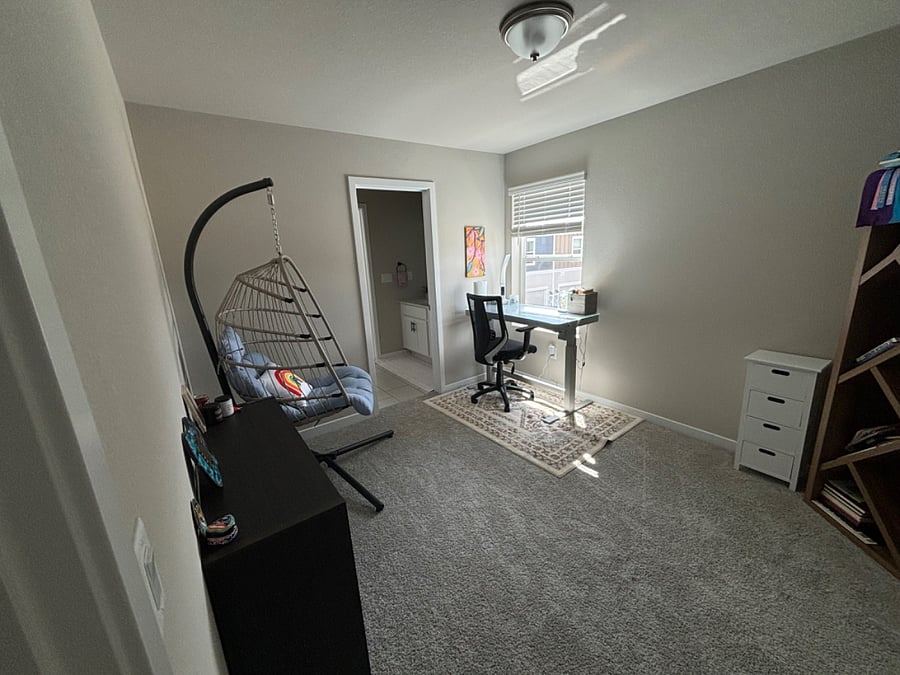 Upstairs office. But could be bedroom with a shared guest room bathroom
