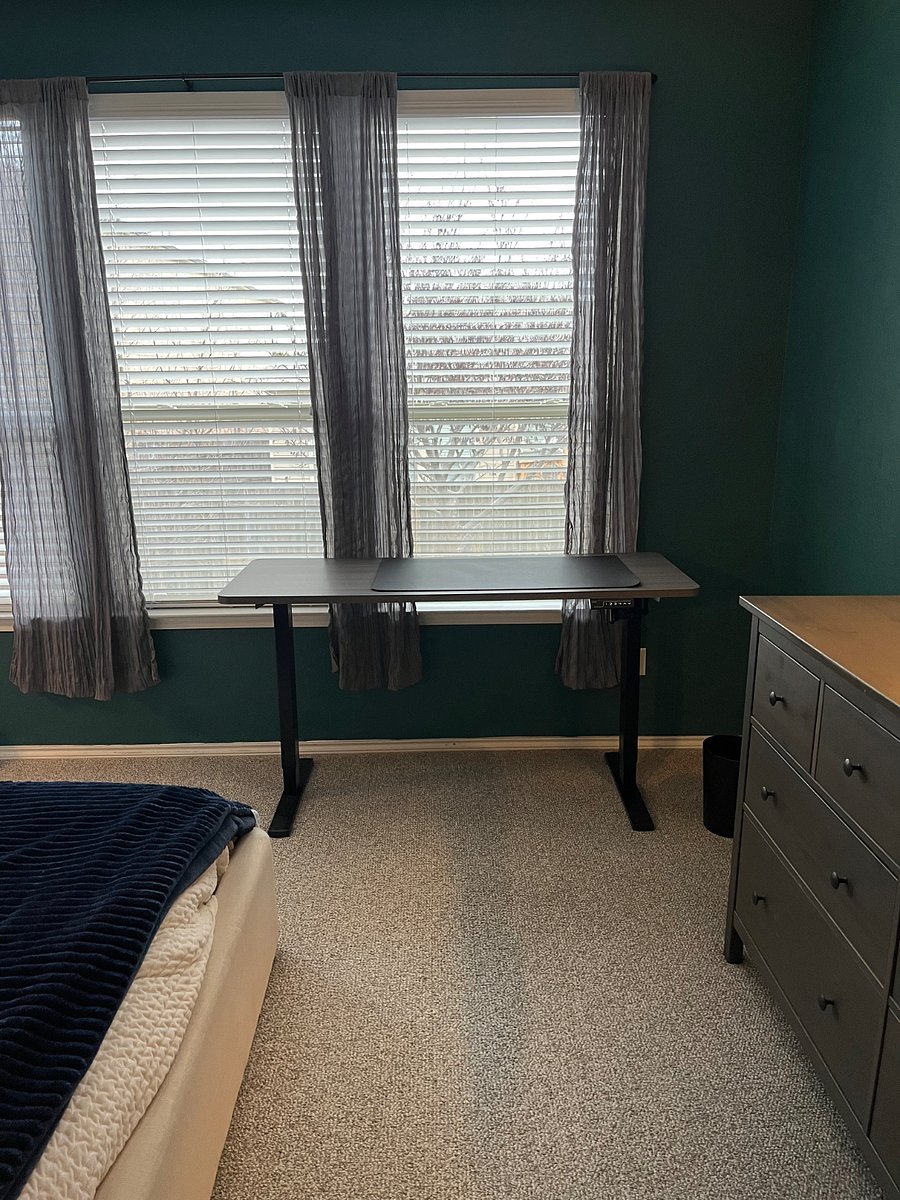 Work with a view! Adjustable electric stand up desk