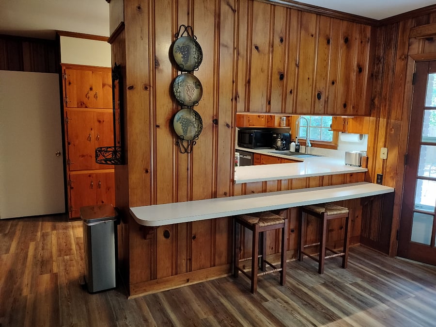 View of kitchen and dining bar