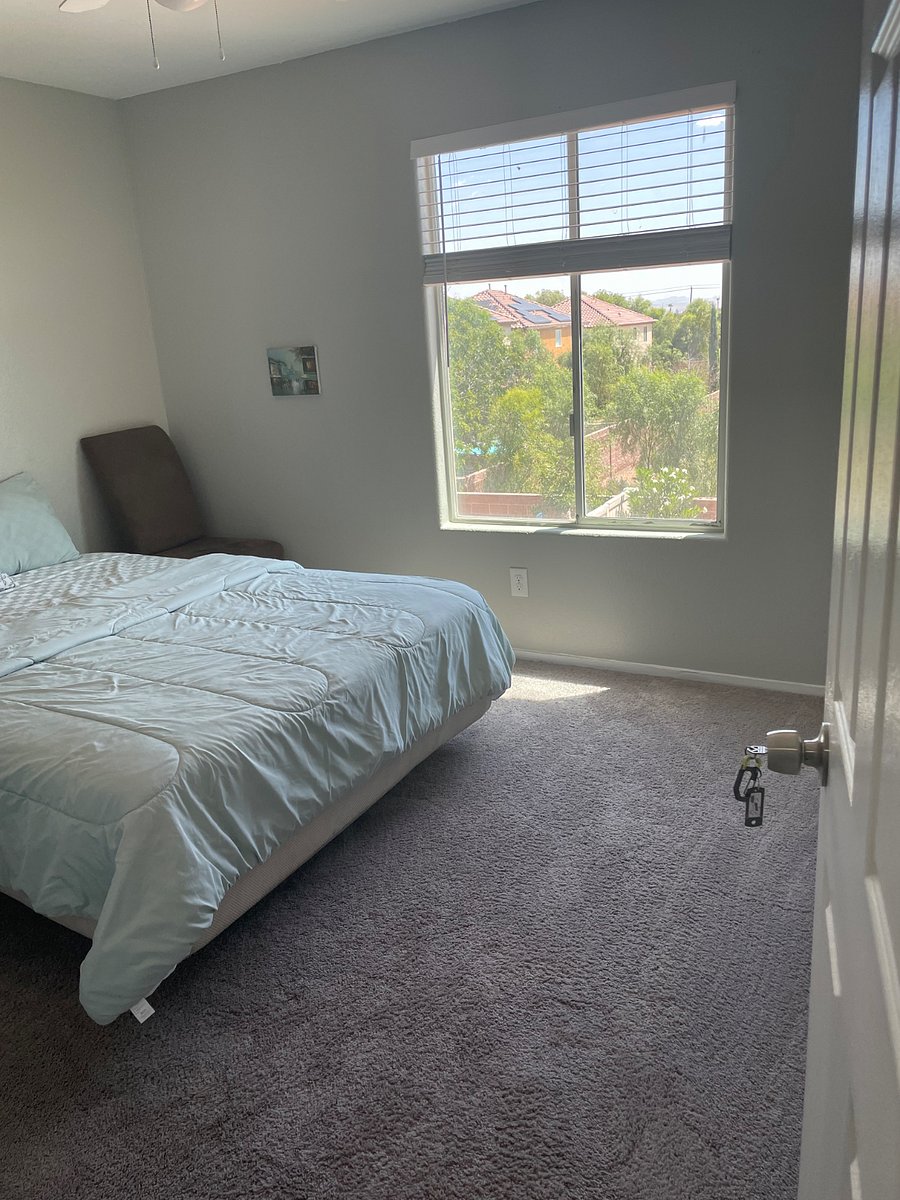 Bedroom number one upstairs with Mountain View as well