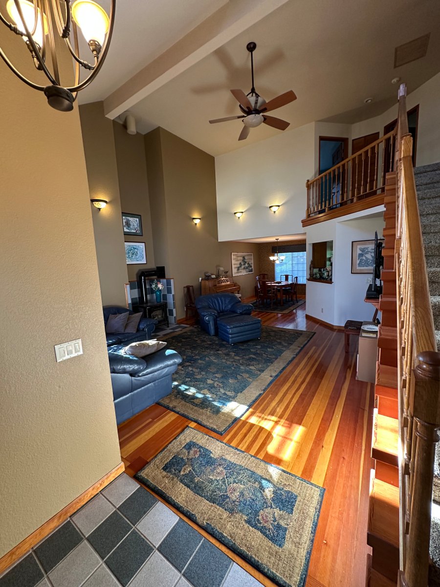 open concept design, view from entry