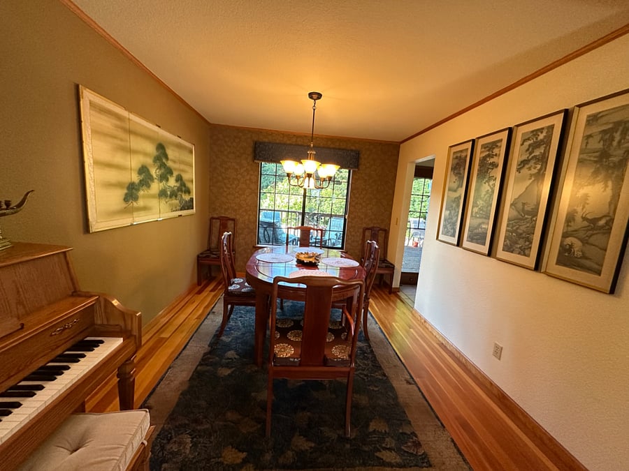dining room with view