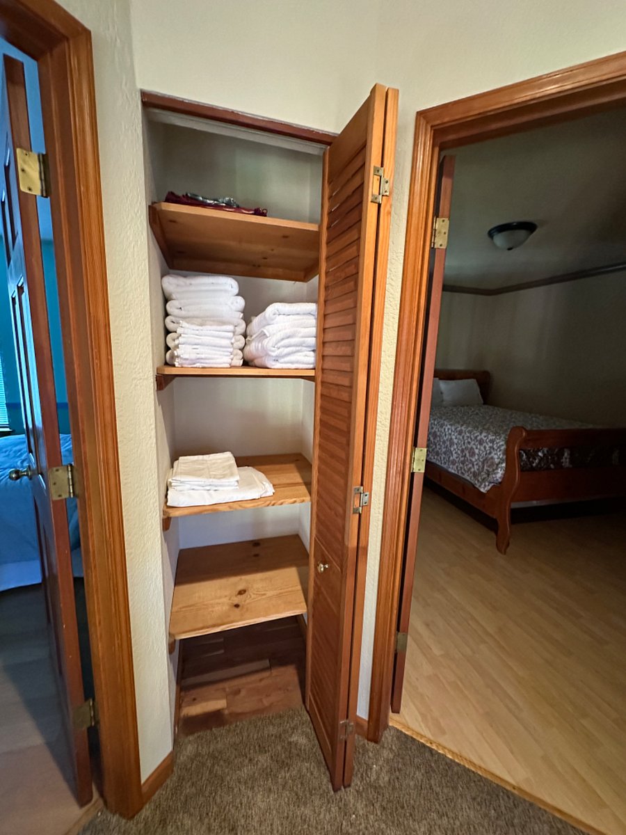 linen closet in hallway