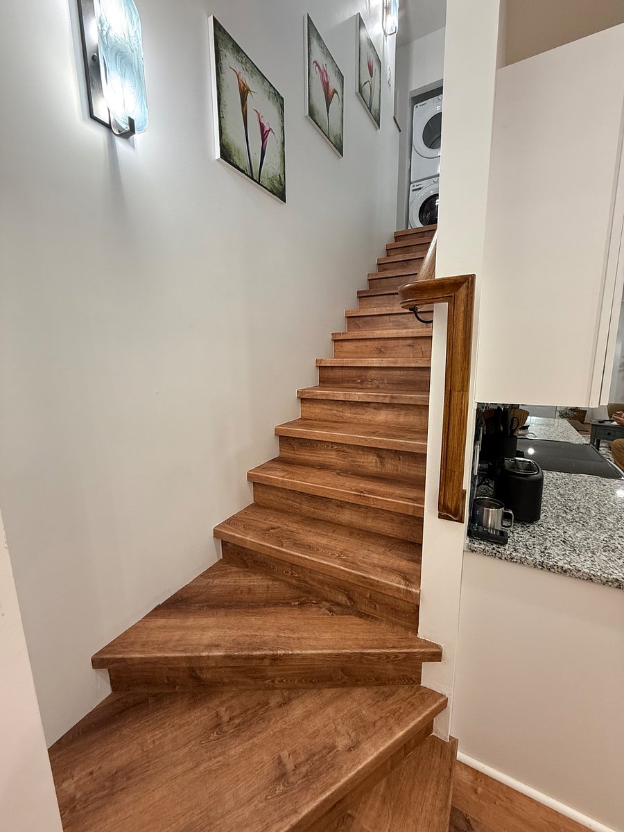 Shared space: Staircase to the second floor. 