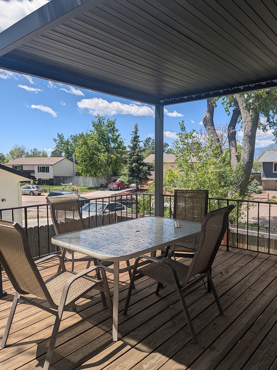 Deck Dining with Pergola, Mountain Views