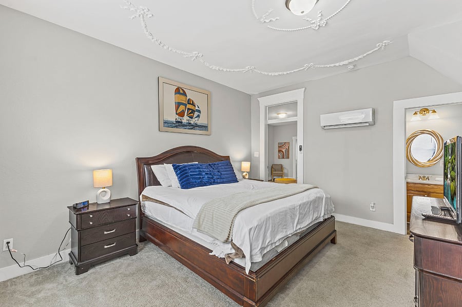 Primary bedroom with king size bed
