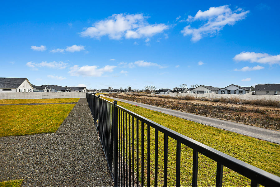 yard is fully fenced in between the grass areas since pictures were taken. Safe for pets