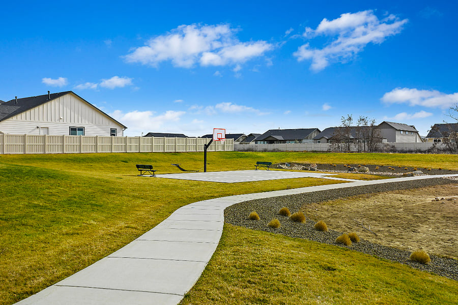 walking path and basketball court down the street.