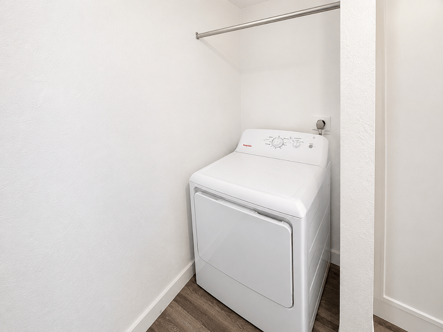 A full sized dryer means everything you need for everyday living is right at home.