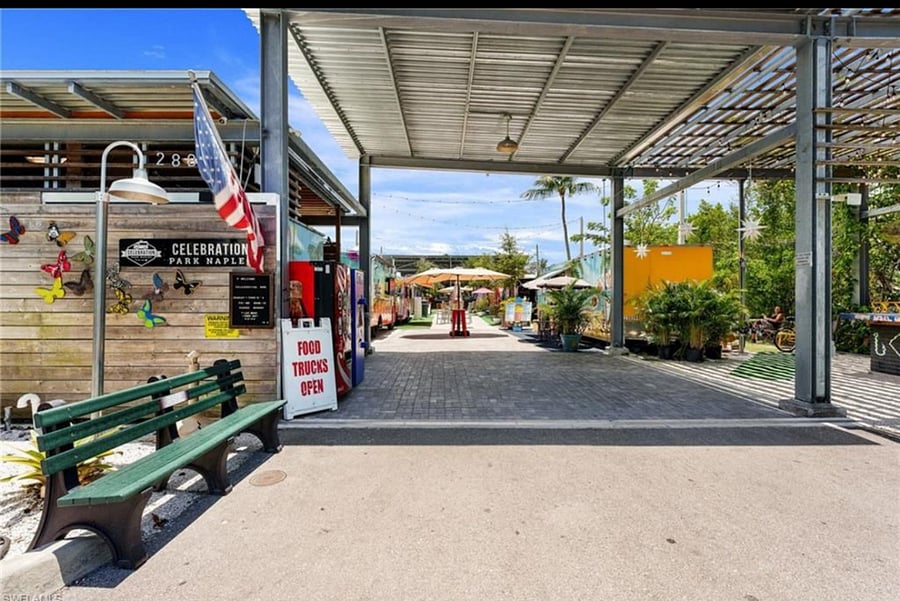 Bayshore Arts District Celebration Park with entertainment nightly. Conveniently located less then half mile from your door. You can walk home safe and convenient.