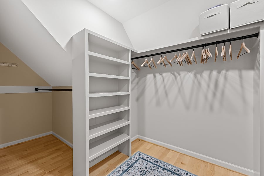Large walk in closet for second bedroom