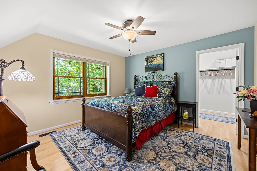 Second bedroom upstairs with large walk in closet
