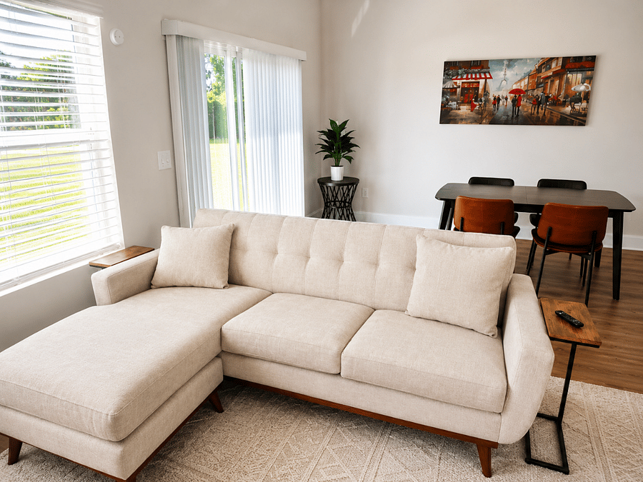 Open-concept living & dining area perfect for relaxing or entertaining