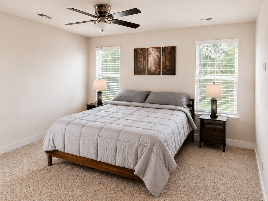 Spacious primary suite with king bed, Smart TV & walk-in closet