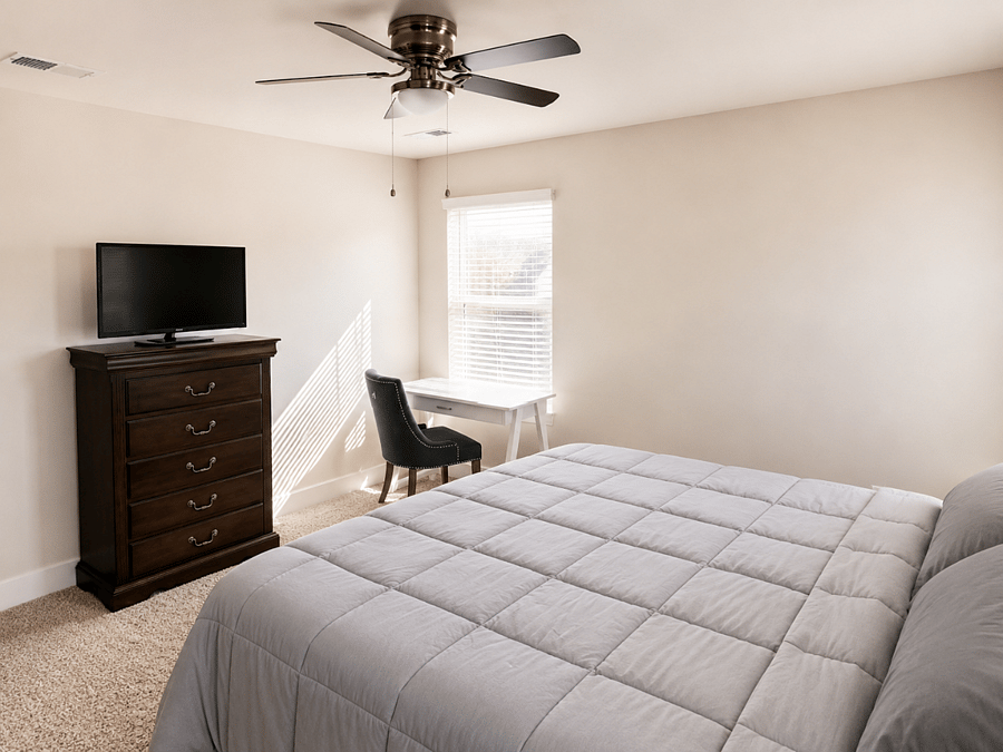 Primary suite with Smart TV & plenty of natural light
