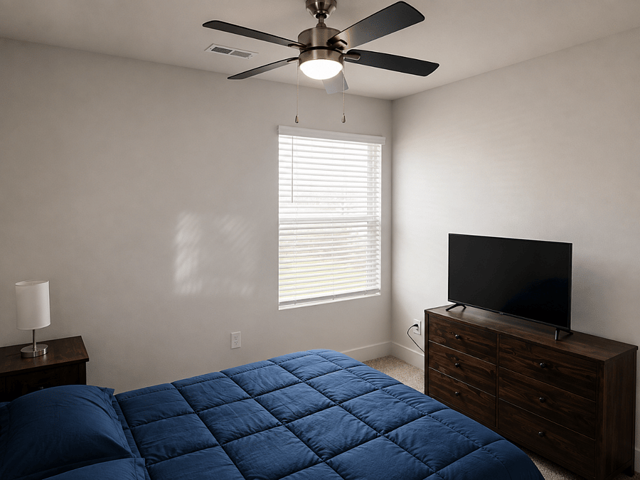 Smart TV, dresser & plenty of natural light