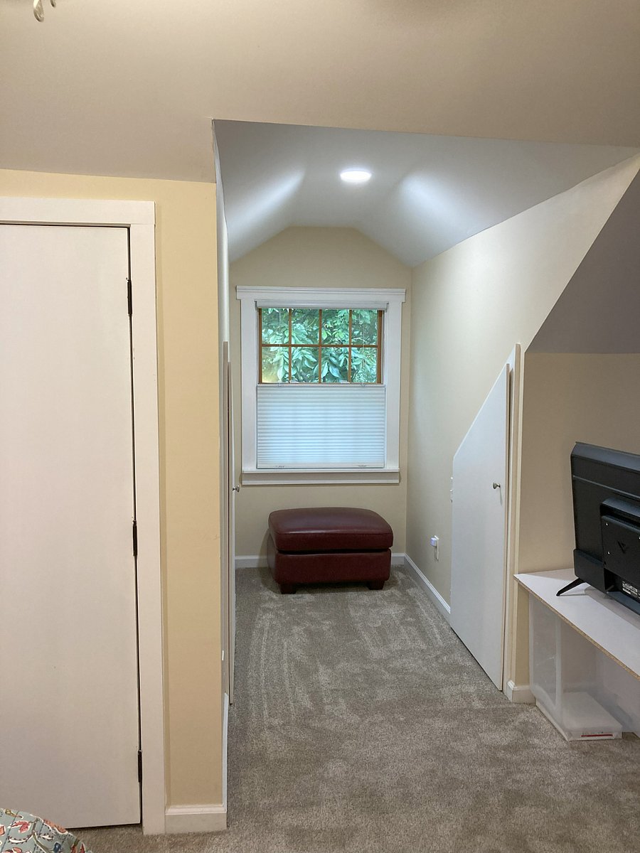Dormer and view of hickory tree