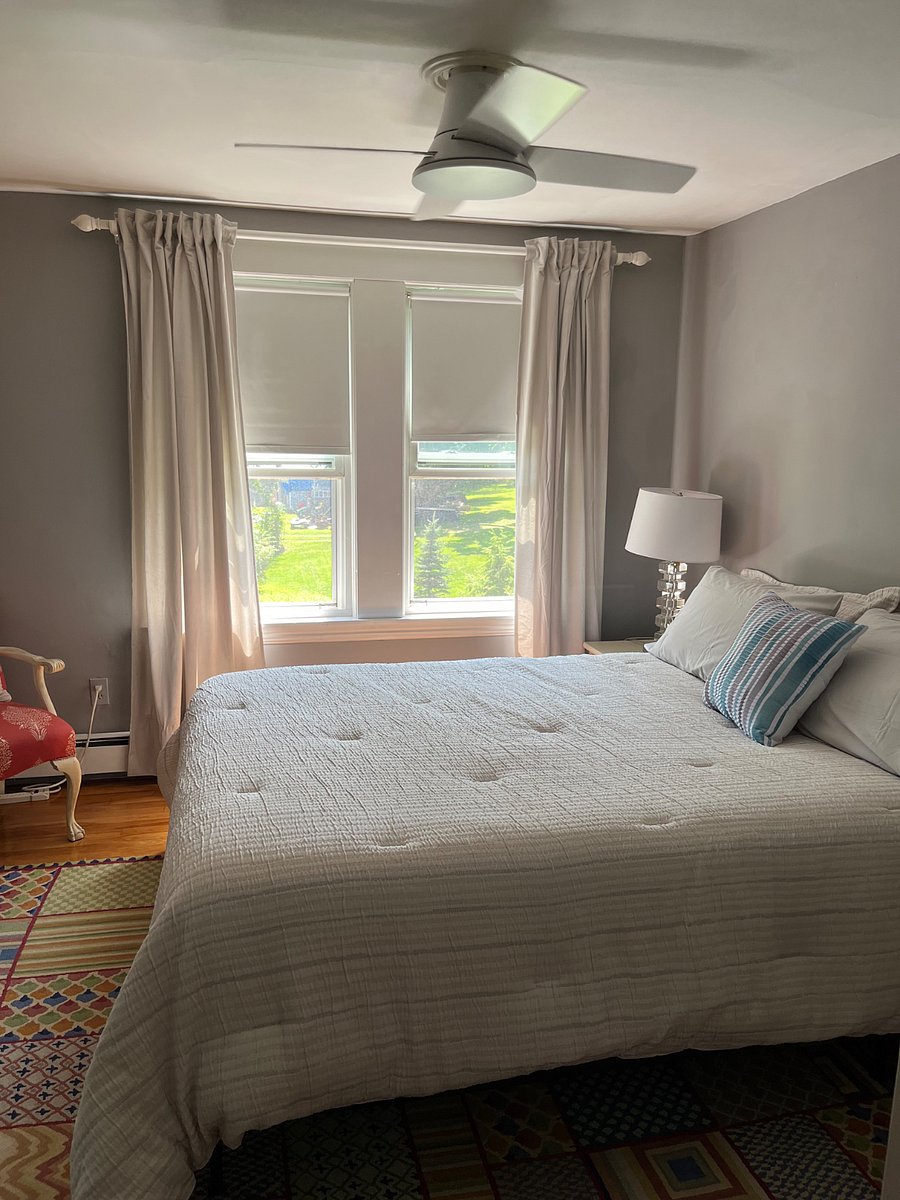 Bright Bedroom - Blackout shades and drapes