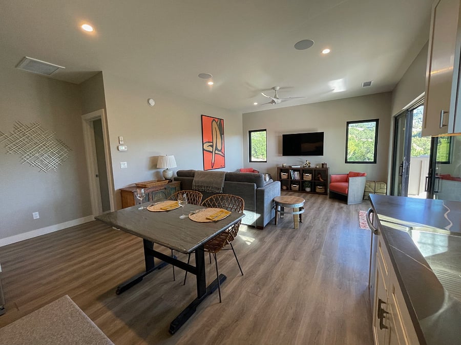 View from kitchen toward the living room.