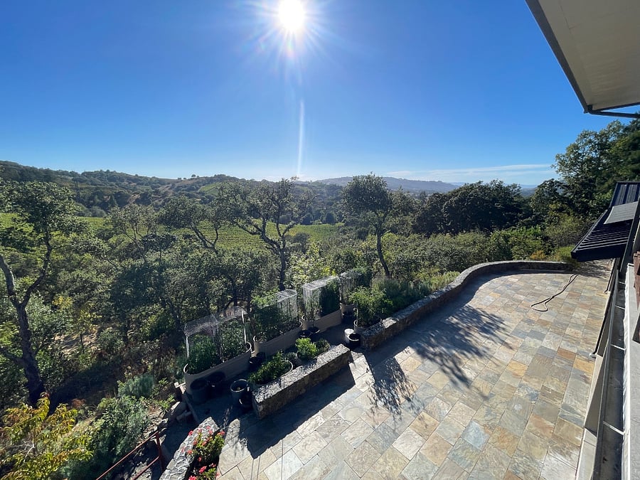 View from deck looking towards Bennett Valley and Santa Rosa.