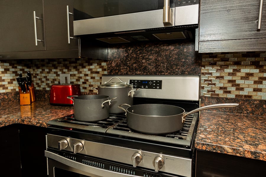 Cookware, dishes, silverware all included