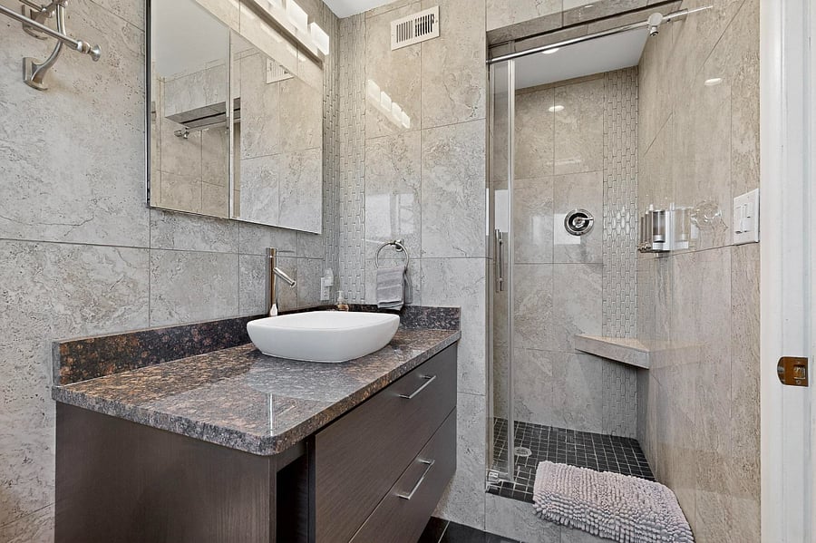Primary bathroom with walk-in shower