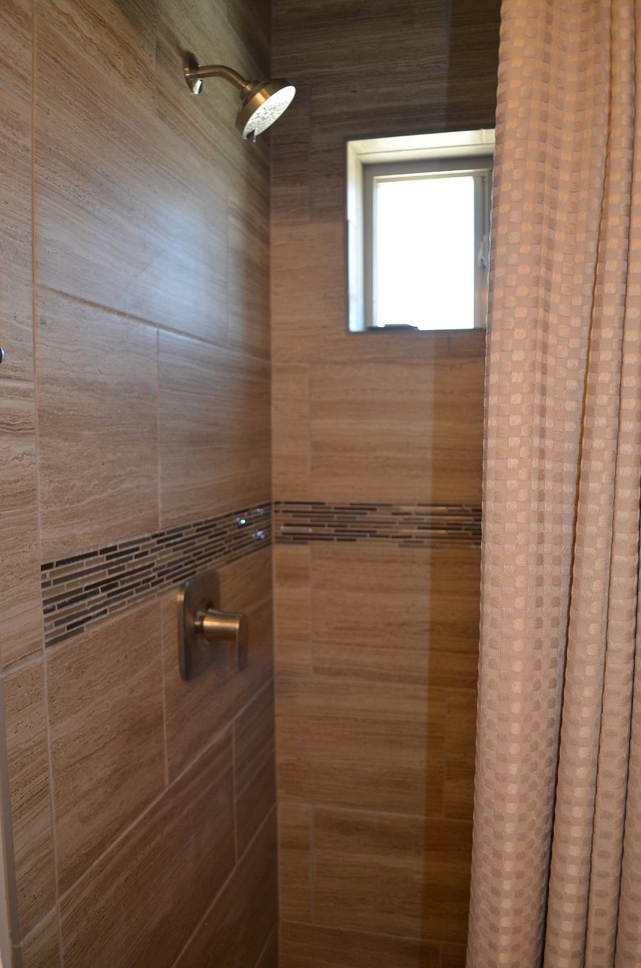 Master bathroom tiled shower