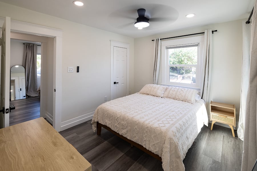 Bedroom 2
+Queen bed
+All seasons comforter
+Closet
+Blackout blinds