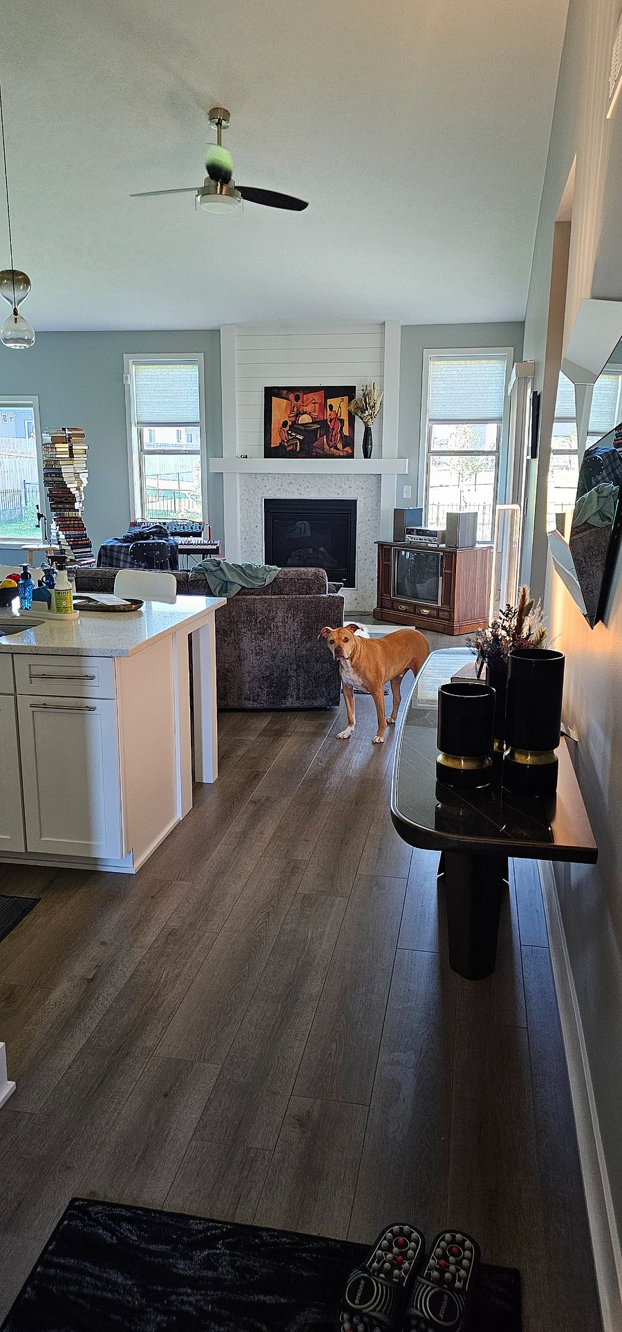 Upstairs entryway and living area