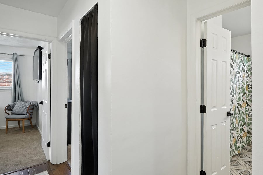 The full bathroom is conveniently located in the hall, just steps from your room.