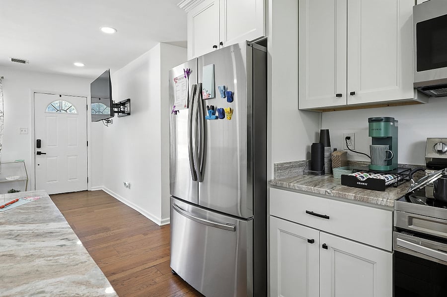 Enjoy a full-sized fridge with ample space, always chilled, clean and ready for your groceries.