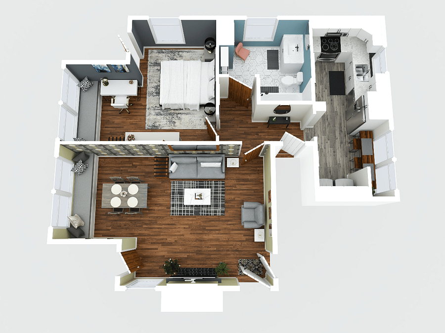 3-D floor plan of the home