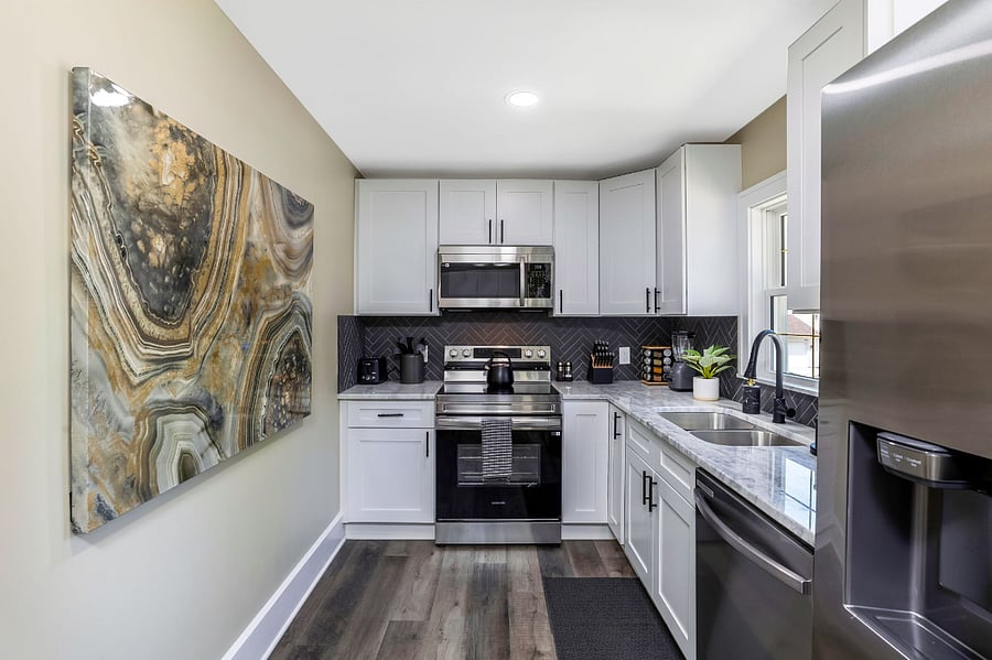 The fully-stocked kitchen was just fully remodeled in 2025