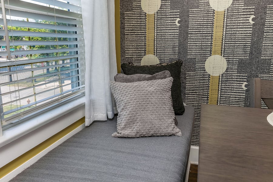 Cozy living room window seat