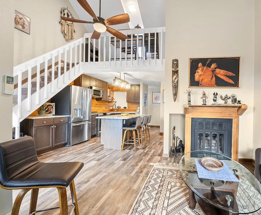Open concept living room and kitchen